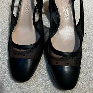 J. Crew Millie Slingback Heels with Swiss Dot